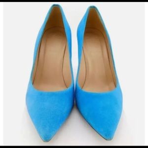 J Crew Turquoise Blue Suede Heels